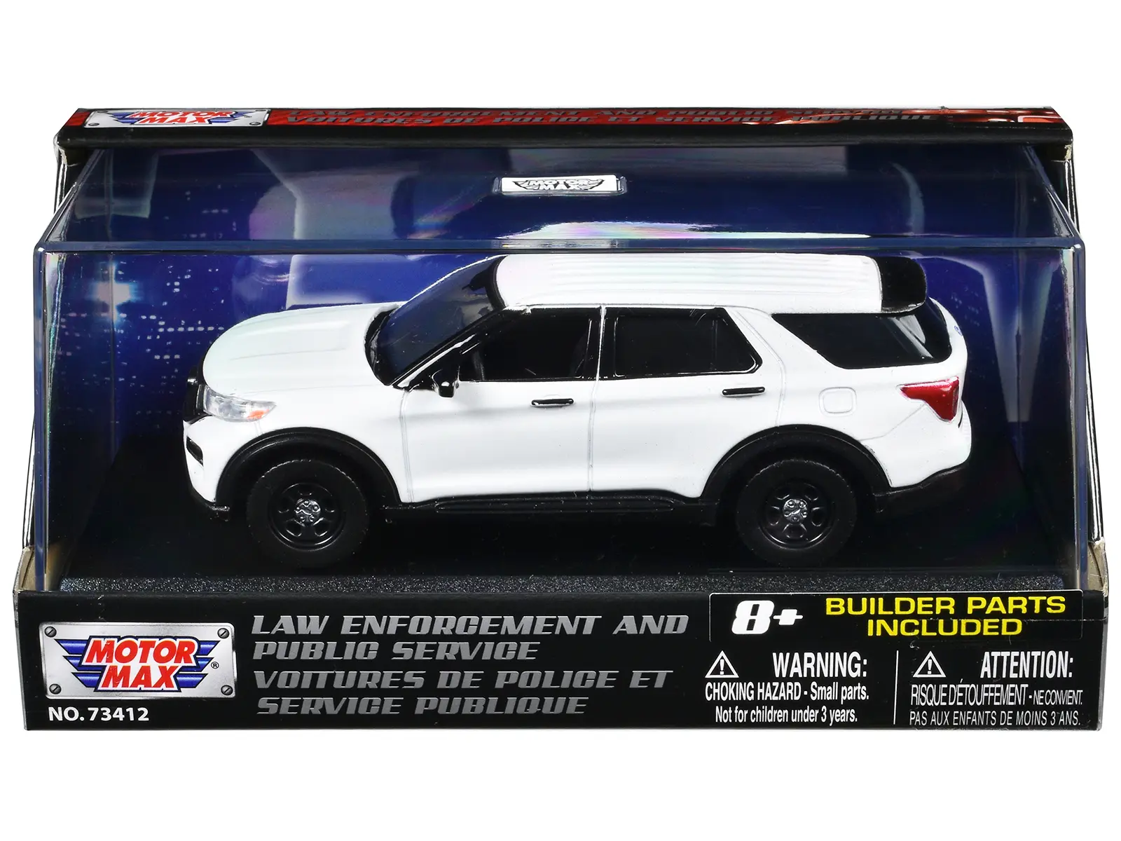 2022 Ford Police Interceptor Utility White Unmarked "Law Enforcement & Public Service" Series 1/43 Diecast Model Car by Motormax