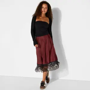 Women's Lingerie Slip Midi Skirt - Wild Fable