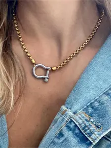 Waterproof Stainless Steel Chain Necklace, Unisex Casual Trendy Non Tarnish Necklace, Fashionable Jewelry Accessories for Women Party, Daily Decor, Trendy All-match & Exquisite Jewelry for Birthday Gift, Fashion Cool Accessories