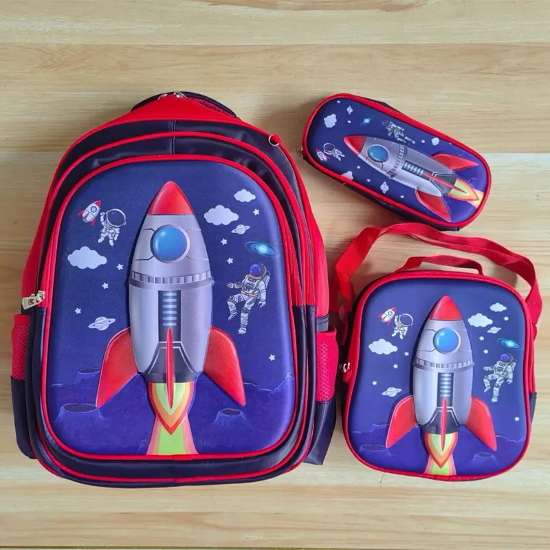Primary School Student 3-Piece Set, Including School Bag, Pen Box, Insulated Lunch & Water Bag