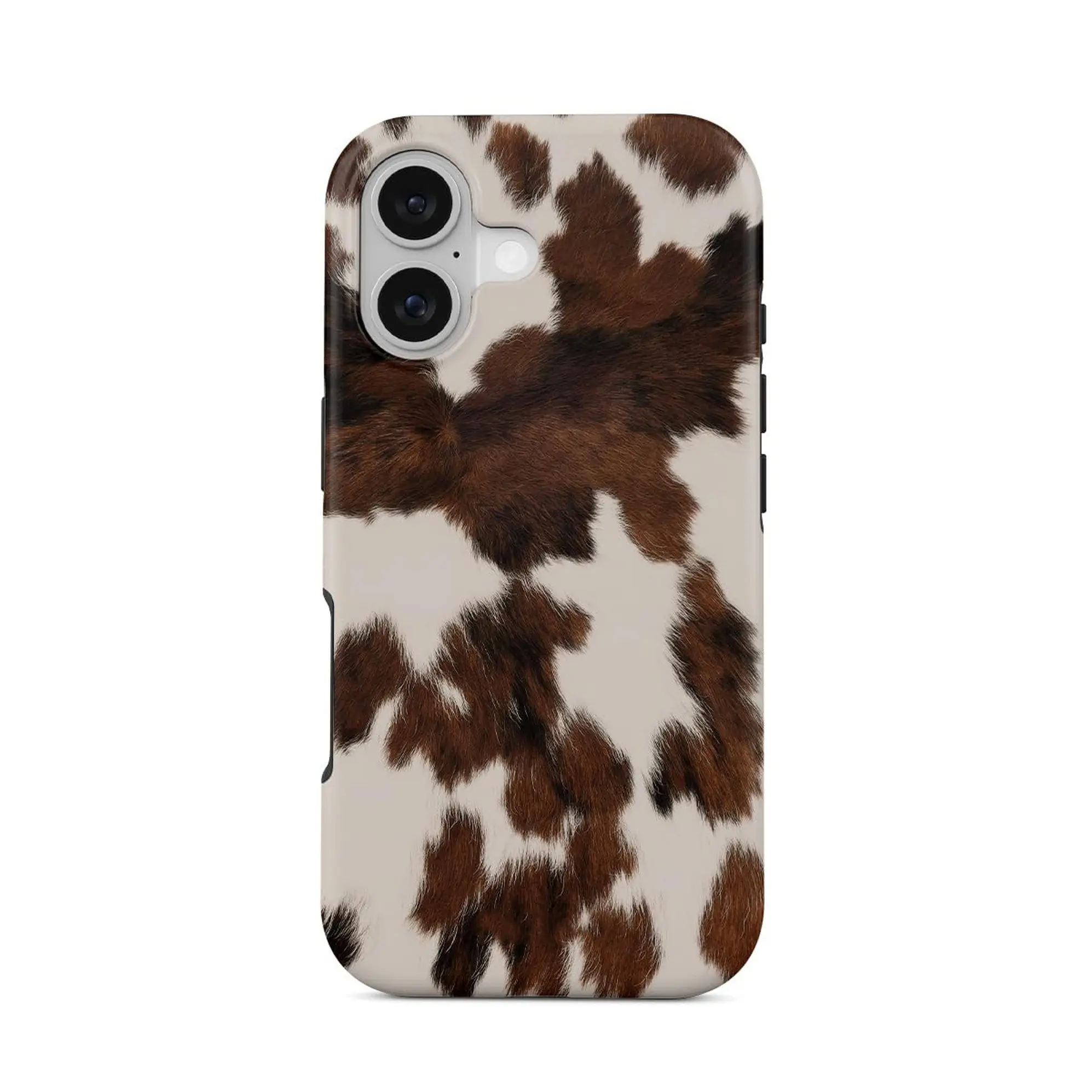 Cow Fur Unisex Phone Case for iPhone 17 – Dual-Layer Hybrid Design with Shock-Absorbent