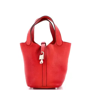 Pre-owned HERMÈS material Bucket Bags Hermes Picotin Lock Bag Clemence PM by Rebag