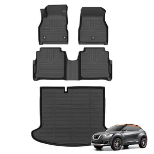 KELCSEECS Nissan Kicks 2018-2024 Floor Mats & Cargo Liners All-Weather TPE Front & Rear Row & Trunk Mats  Accessories Non-Slip Custom Fit Waterproof Easy Clean Eco-Friendly Safe Durable 3D Laser Scans