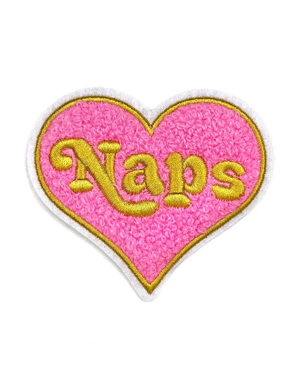 Embroidered Heart Shape Chenille Fabric Patches - 3" x 2.6", Custom, Heat-Cut Edge, Fuzzy Pile, Iron-On Back, Super Permanent Hold, Easy to Sew On, for Nap Sewing Supplies