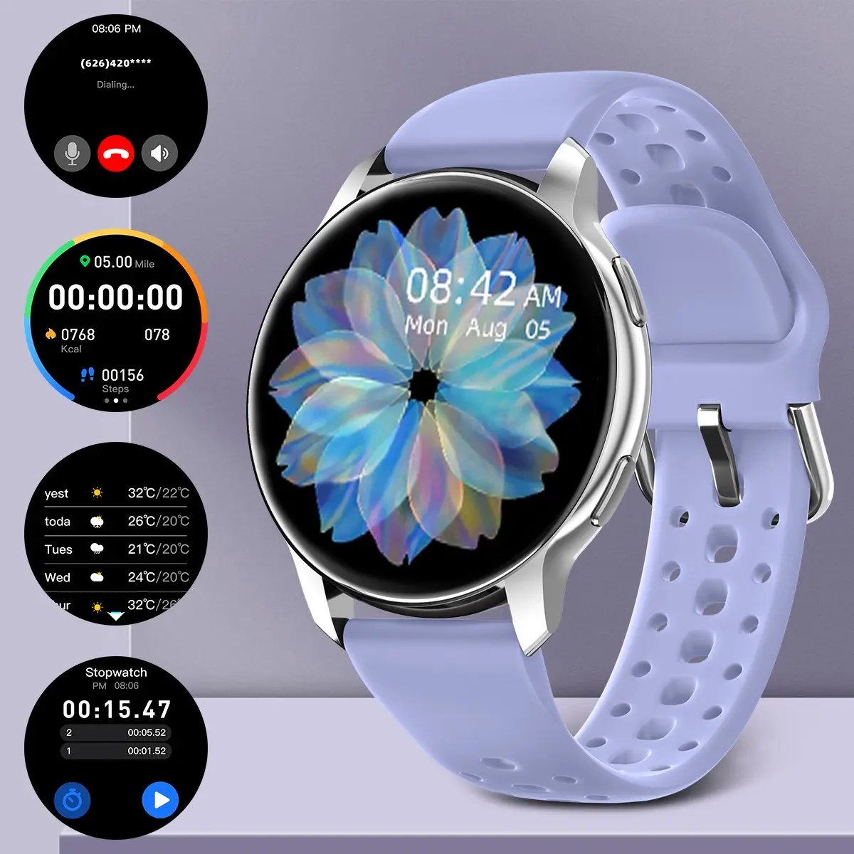 1.46 Inch Smartwatch For Fitness, Smartwatch With Pedometer, Sports Tracking Wristwatch, Multi-Sport Modes, Wireless Calling, Camera Control, Music Control, Notifications, 220mAh Battery, Unisex Design, Gift for Girlfriend