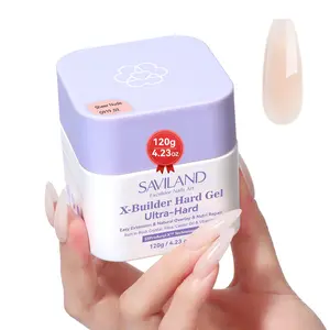 SAVILAND Extend Hard Gel Builder Nail Gel 120 g Sheer Nude 5 in 1 Multifunctional Nail Builder Base Strengthen Apex for Nail Extension Nail Art Manicure Home DIY Strengthener Gel Builder