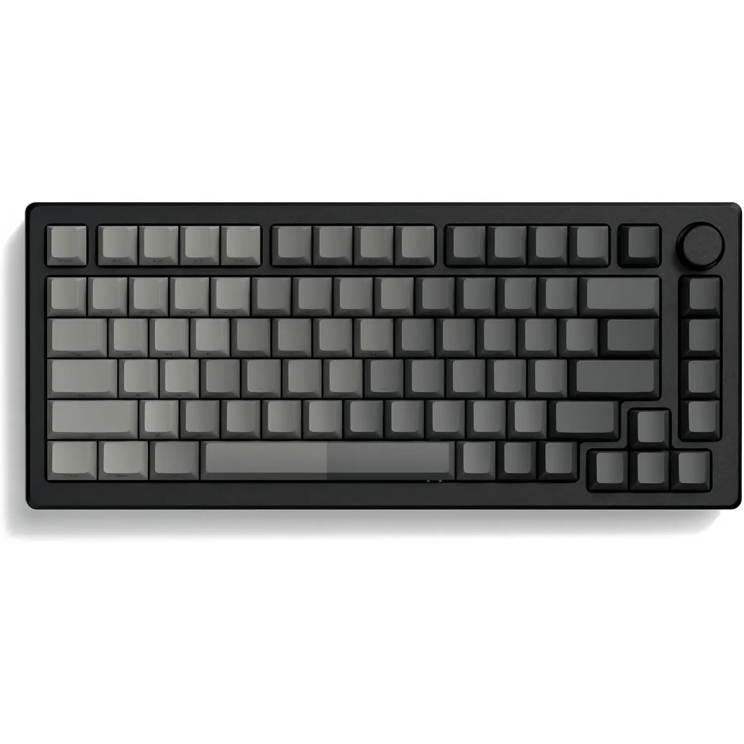 Double Shot PBT keycap set,Shine Through keycaps 75 percent, Cherry Profile custom Key caps,Gradient Dark Grey,Side Printed Keyboard caps for Mechanical Gaming Keyboards(121key,only keycaps)