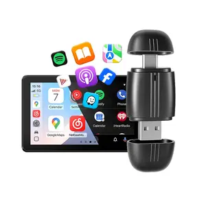 2026 Dual-Head Mini Wireless Carplay & Android Auto Adapter, Dual Type-C USB Ports, GPS Navigation, Hands-Free Calling