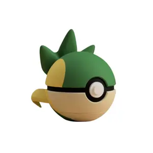 Snivy Poke Ball - Inspired 3D Printed Collectible