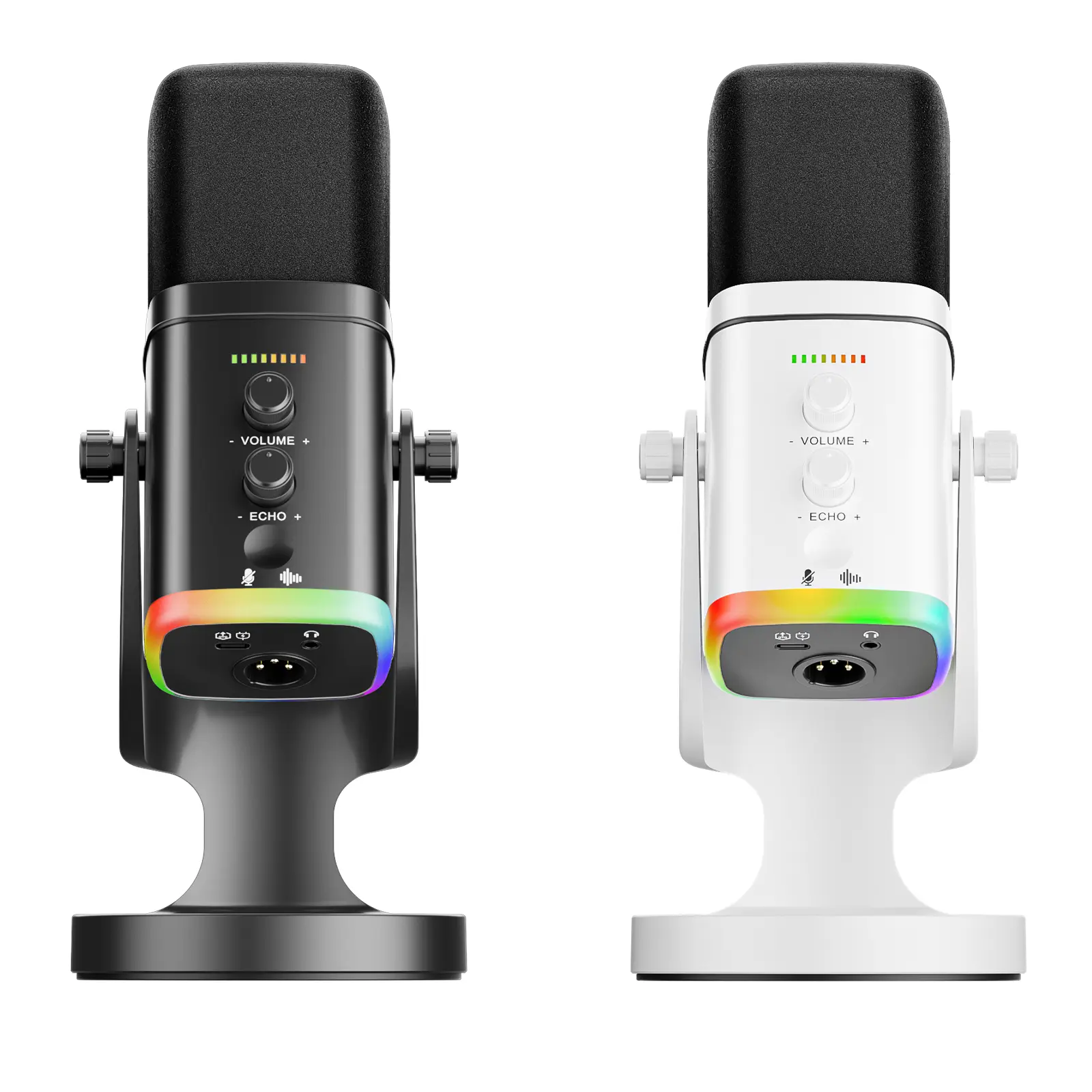 Facmogu Yu8 Professional Gaming Microphone XLR/USB Dual-Mode Dynamic RGB Microphone with One-Touch Mute and Independent Gain Adjustment. Suitable for Computers, Mobile Phones, Audio Interfaces, Mixing Devices, and Universal Esports Live Streaming