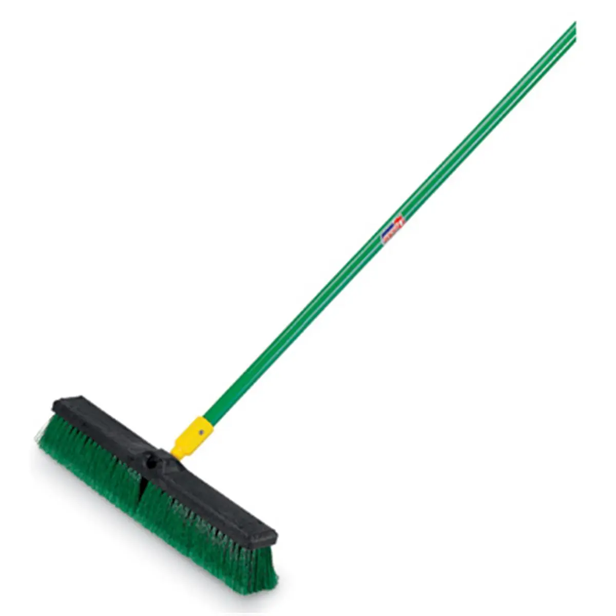 212 MAIN Multifunctional 18-in Steel Handle Dual-Tip Push Broom - Indoor, Outdoor Use, Quickie Mfg 00528 Model