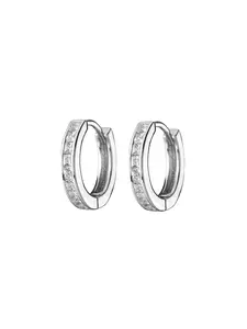 Minimalist S925 Silver CZ Huggies | Stackable Small Hoop Earrings for Daily Wear