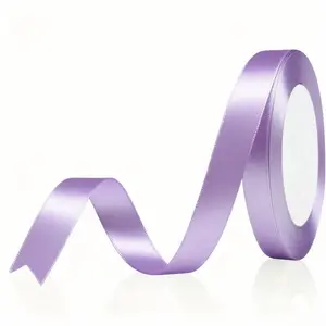 Lavender Satin Ribbon Roll, 3/8 Inch Wide, Multi-Purpose Decorative Ribbon for Gift Wrapping, Wedding, Party, DIY Crafts