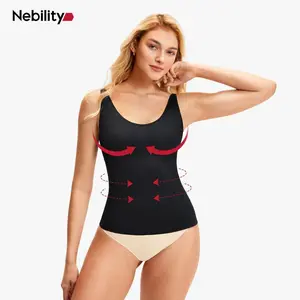 Nebility Waist Trainer for Women Corset Shapewear with Zipper Women's Waist Cincher Tank Top with Wide Shoulder Straps Basic Compression Body Shaping Underwear Womenswear