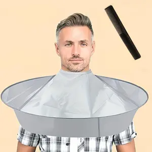Adjustable Haircut Cape Umbrella, Foldable Hairdressing Umbrella Capewith Comb, Ideal for Salons & Home Use, Unisex Design