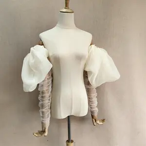 Long Detachable Sleeves, Puff Sleeves, Wedding Dress/Prom Dress Sleeves, Bridal Separates, Champagne/White Sleeves Comfort Women