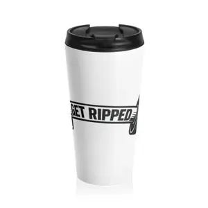 Fitness Stainless Steel Travel Mug, Gym Water Bottle, Motivational Workout Cup, Protein Shake Tumbler, Exercise Gift for Athletes