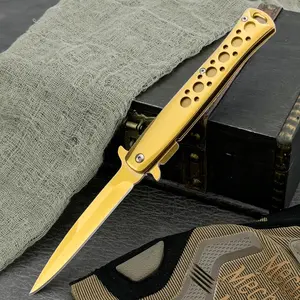 M10 Pocket Folding Knife, 440C Blade, 420 Steel Handle, Outdoor Edc Fruit Knife, Multi-Purpose Camping Fishing Tool