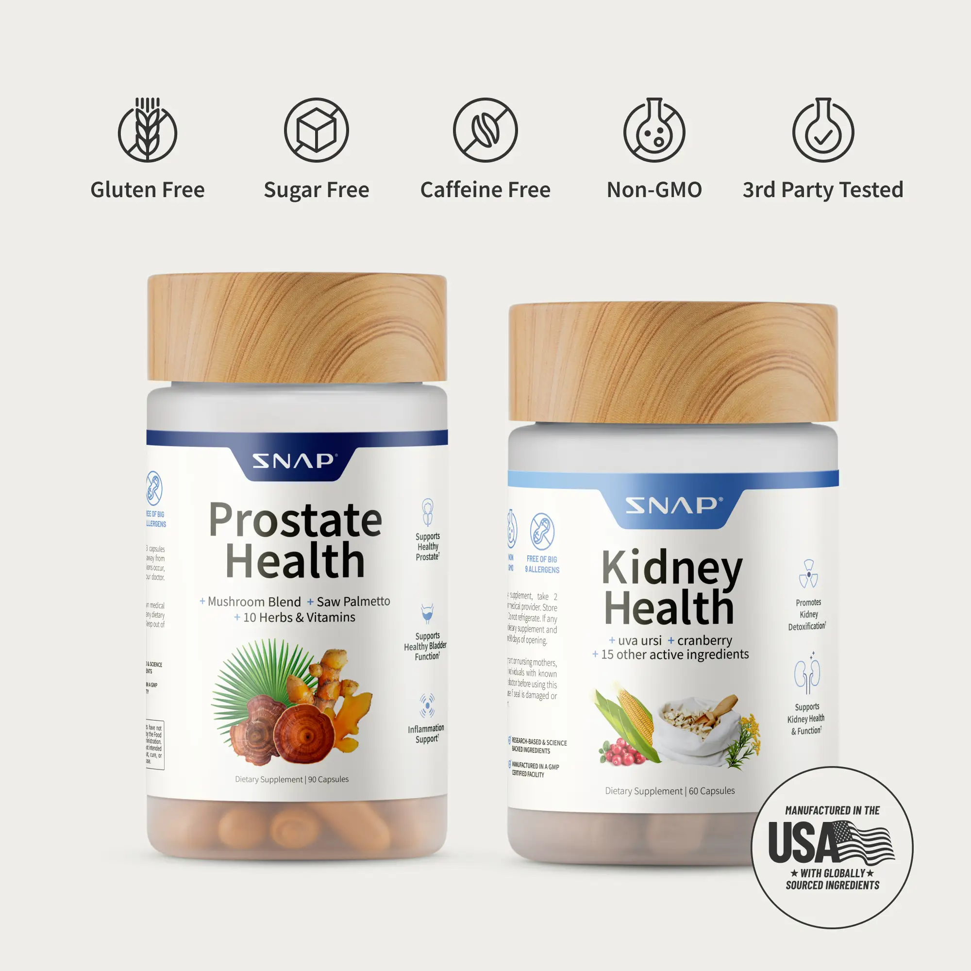 Snap Supplements - Prostate Health + Kidney Health - Men's Vital Organ Support B...
