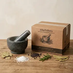 A set of natural granite grinding mortar and pestle outdoorfun