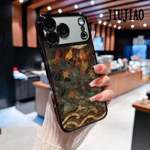 Stars on the sea and the sun Pattern Soft silicone Phone Case for iPhone 17 Pro Max Air 16 Pro Max 15 Plus 14 13 12 11 All-inclusive lens Anti-drop Transparent Electroplated Protective Cover
