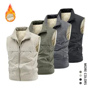 Men's Thick Fleece Vest - Warm Autumn Winter Sleeveless Jacket with Stand Collar, Windproof Neck Protection, Soft Lined Fleece, Lightweight Insulation for Outdoor & Commuter Use