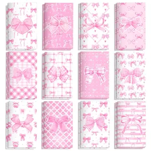 12-Pack Pink Bow Mini Notebook Set, Small Pocket Notepad & Diary for Girls, Girly Office Supplies, Goodie bag, Multi-Color Options for School, Office, Home Use, Party Favors, Thank You Gifts