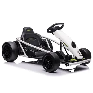 【Christmas Gift】24V White Electric Ride-On Go Kart, Drifting Go Kart for Ages 8+, Go Karts, Drifting Go Karts