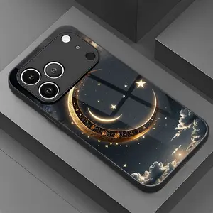 Phone Case: Starry Sky and Moon Dreamy Scene Pattern, Popular High-End Texture, Good Hand Feel, Business Style Design. Suitable for Glass Cases for iPhone17 17Air 16 Pro 15 Promax 14 Plus 13 12 11