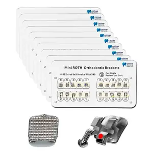 Braces elastics Set x 10 Roth Orthodontic Bracket Monoblock Mini 0.022" W/H 3,4,5 Carboard Stainless Steel Lower Friction Ultra Smooth 200pcs 10 Pack Made in USA Oral