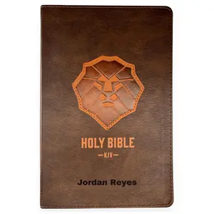 Custom KJV Brown Standard Kids Personalized Holy Bible Large Print  | Lion - Tiktok