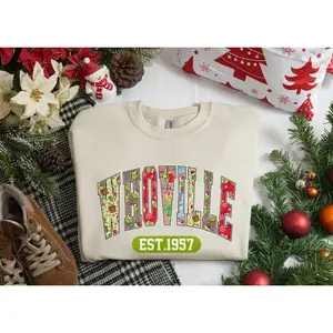 Whoville Est 1957 Christmas Sweatshirt, Grinchy Christmas Hoodie, Christmas Family Sweater, Funny Grinchy Sweater, Whoville Xmas Sweatshirt