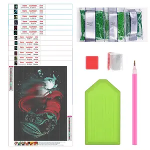 1/6/12 Pieces Princess Diamond Painting Kit, 5D Adult Diamond Art Round Full Diamond Gemstone Art Painting Kit DIY Diamond Painting Kit for Beginners