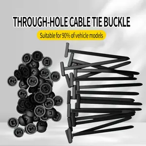 50Pcs Nylon Universal Cable Tie Buckle, HeavyDuty Self-Locking Nvlon Zip Ties Holder, Multipurpose Plastic Cable Ties Tool for Car DailyRepair