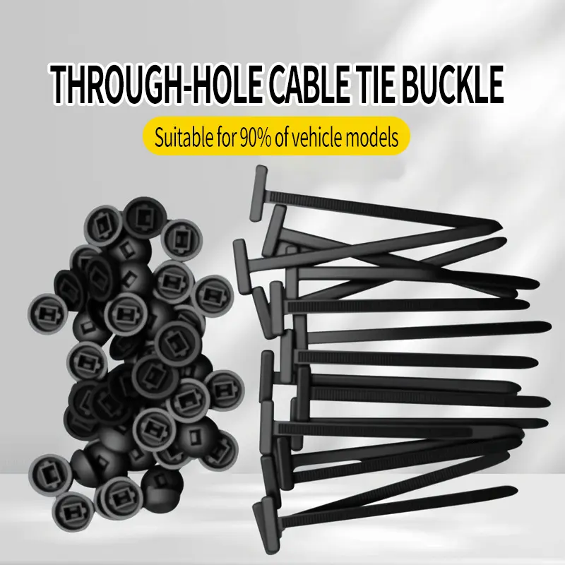 【DealsForYouDays】50Pcs Nylon Universal Cable Tie Buckle, HeavyDuty Self-Locking Nvlon Zip Ties Holder, Multipurpose Plastic Cable Ties Tool for Car DailyRepair