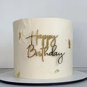 3pcs Happy Birthday PMMA Cake Topper, Modern Letter Cake Decoration, Baking Decoration Supplies, Minimalist Font Design Birthday Cake Decoration, DIY Cake Decoration Supplies, Baking Supplies, Baking Decoration, Baking Supplies, Cake Supplies
