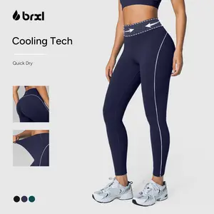 BRXL Women's High Waist Triple-Layer Tummy Control Leggings, Streamlined Sculpting Yoga Pants for Gym Workouts, All Seasons Sports Bottoms