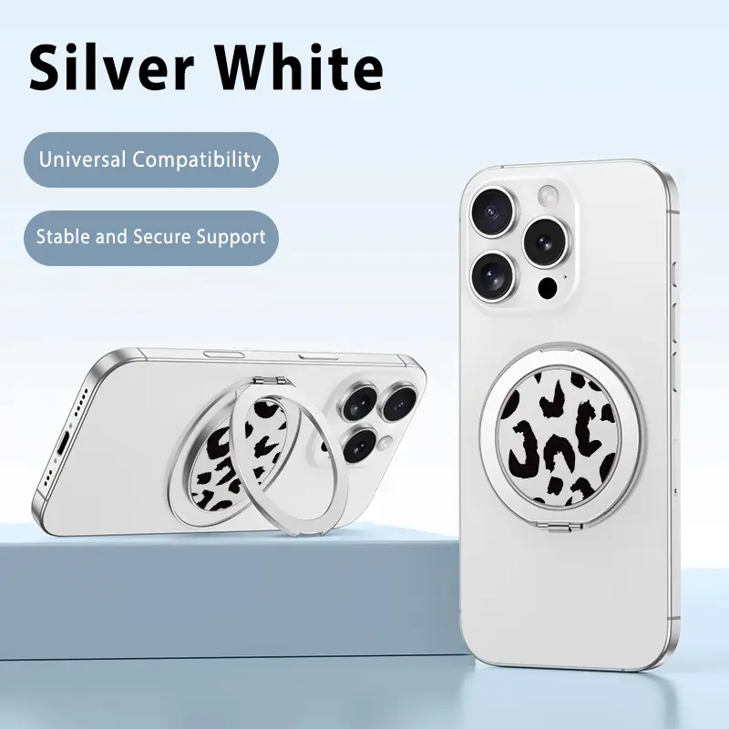 New Ink-Blot Symphony Pattern iPhone Back Cover with 360-Degree Rotating Metal Bracket, Drop-Shock Protection, Anti-Slip Design for Daily Use – Compatible with Smartphone, Handheld, Cellphone Devices (Casing)