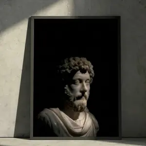 Classical Art Print - Roman Bust Statue Wall Art for Home Decor and Office Decoration