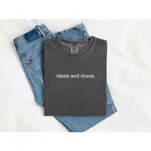 Comfort Colors® Cleats and Chaos T-Shirt Gift for Sports Moms, Soccer, Football, Lacrosse, Baseball, Softball