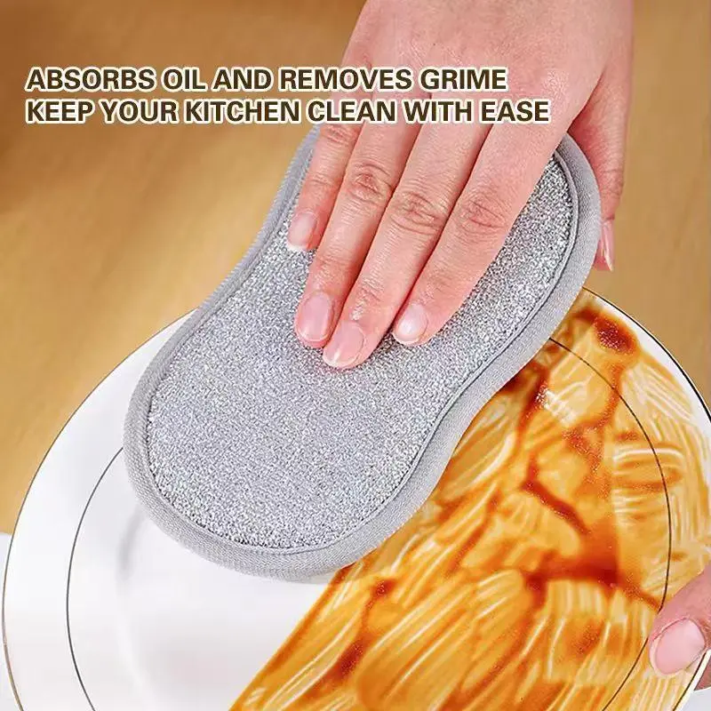 3/6-Pack Reusable Microfiber Cleaning Sponges, Non-Scratch Kitchen Scrub Pads for Dishes, Cookware, Sinks and Everyday Household Cleaning
