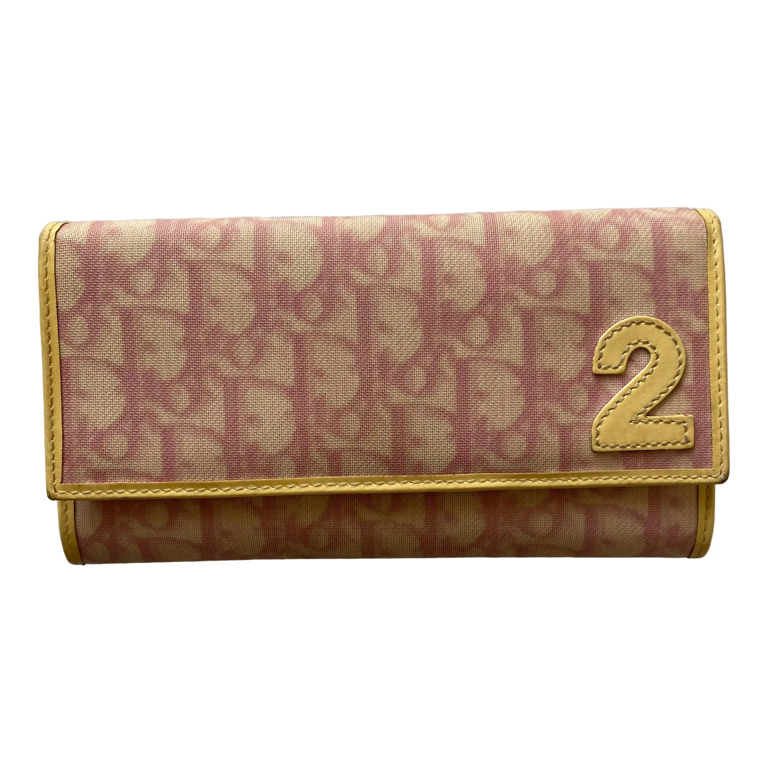 Pre-owned Dior Leather Small leather goods FINAL SALE NO RETURN CANCELATION pink oblique logo trotter pattern long wallet Authentic with COA 63x4