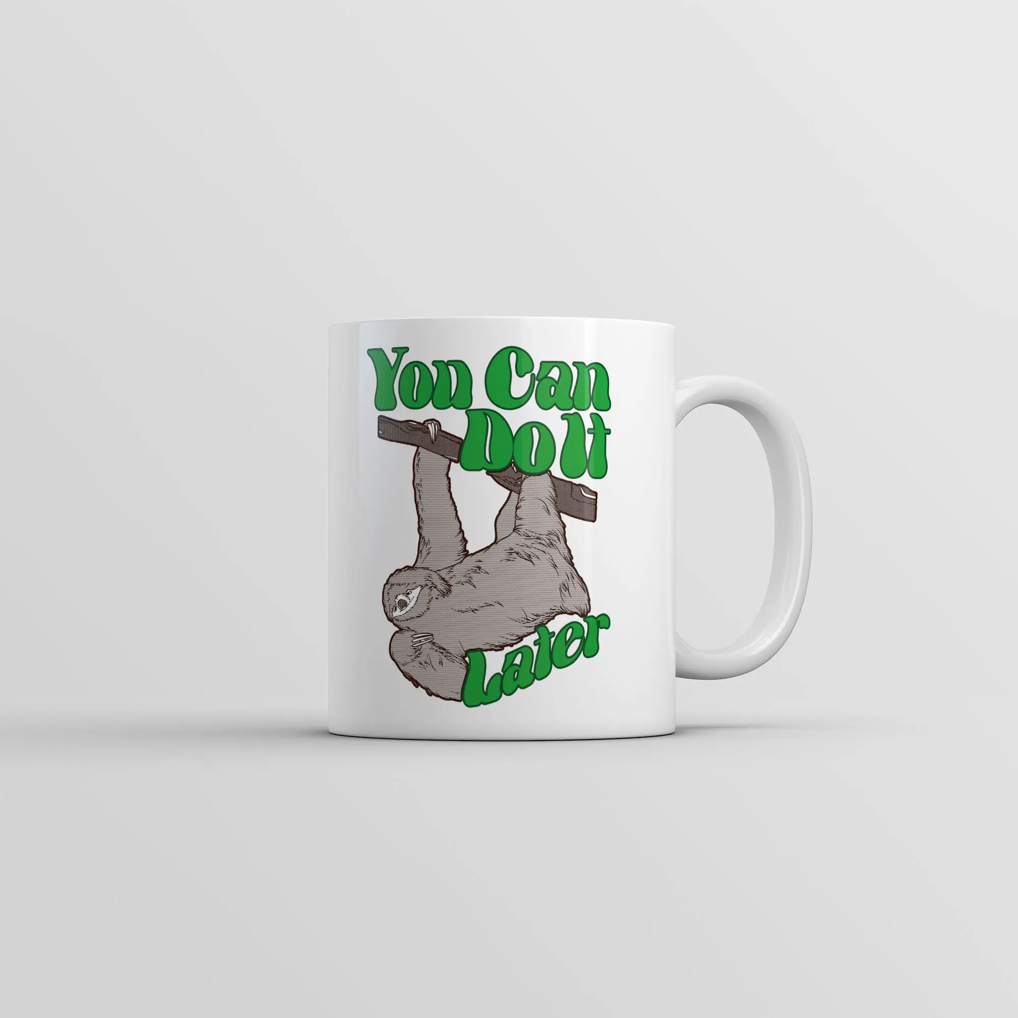 You Can Do It Later Mug Funny Lazy Sloth Graphic Coffee Cup - 11oz Funny Coffee Mugs Ceramic Printed Drinkware Cup