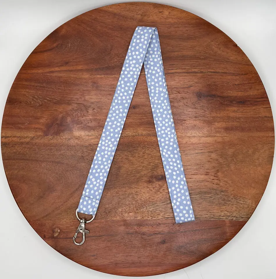 Light Blue Polka Dot Lanyards