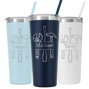 22 oz Personalized Mechanic Tumbler - Laser Engraved