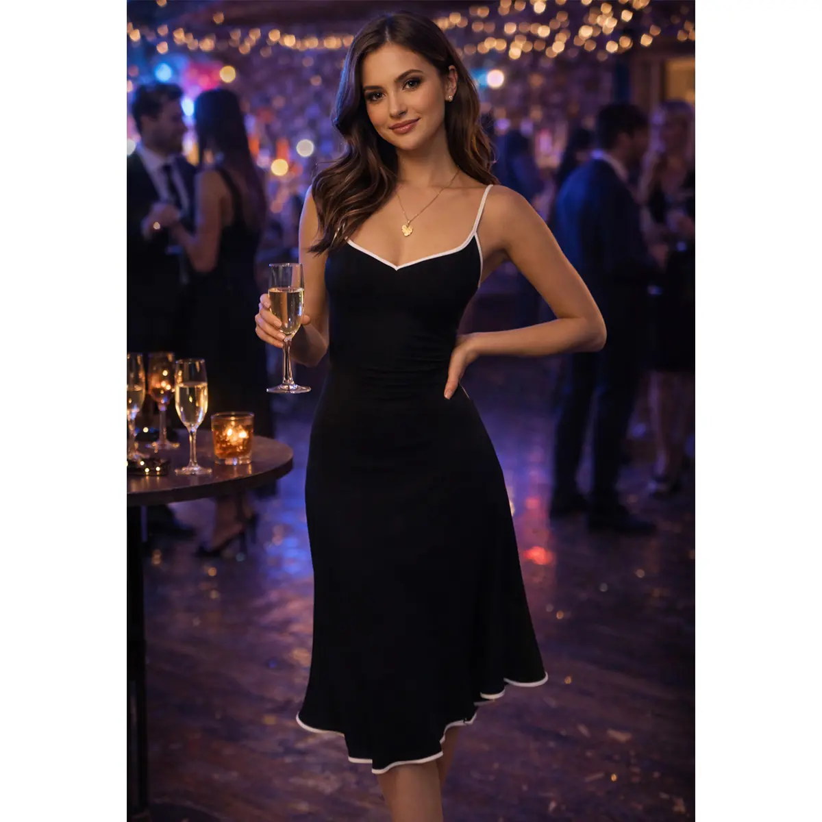 HYZ Women's Sleeveless Color Block Sweetheart Neck Spaghetti Strap Slim Fit Bodycon Flared Hem Party Dress - TikTok Shop HYZ Women's Sleeveless Color Block Sweetheart Neck Spaghetti Strap Slim Fit Bodycon Flared Hem Party Dress - TikTok Shop