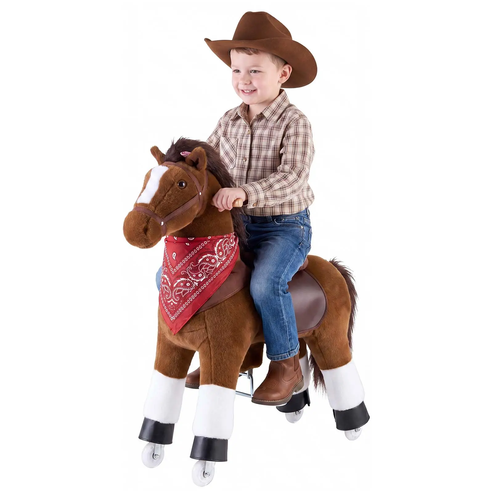 VEVOR Unisex Wood Ride-On Horse for Kids Ages 6+, Wooden Pony Toy with Handles & Anti-Roll Stop Ring, Glides on Floors & Outdoor-Ready, Boosts Balance & Coordination, Ideal for Birthdays, Indoor & Concrete Surface Use, Balance And Coordination#BacktoSchoo