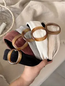 5pcs Autumn Winter Vintage Velvet Hairbands, Wide Edge Elegant Headband Set for Daily Use & Parties, High Crown Design