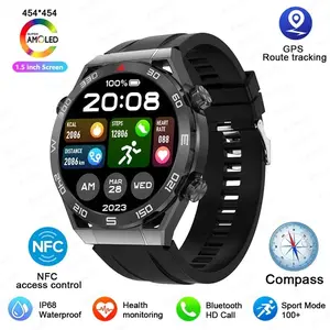 2024 NFC Bluetooth GPS Tracker Smartwatch Men Sport Bracelet Fitness Call for Smart Devices - Wearable