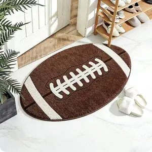 Rugby Carpet Mat, American Sports Style Welcome Rug, Decorative Rug, Football Rug, Rug Design, Soft Comfortable Home Decor, Ideal for Entrance Living Room Bedroom Floor Decoration